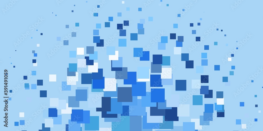 Fototapeta premium Light BLUE vector backdrop with rectangles.