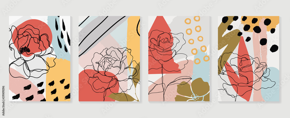 Botanical wall art vector set. Abstract wall art vector collection. Abstract organic shape Art design for poster, print, cover, wallpaper, Minimal and natural wall art. Vector illustration. Botanical wall art vector set. Abstract wall art vector collection. Abstract organic shape Art design for poster, print, cover, wallpaper, Minimal and natural wall art. Vector illustration.