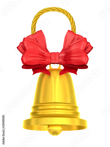 golden bell on white backgr...