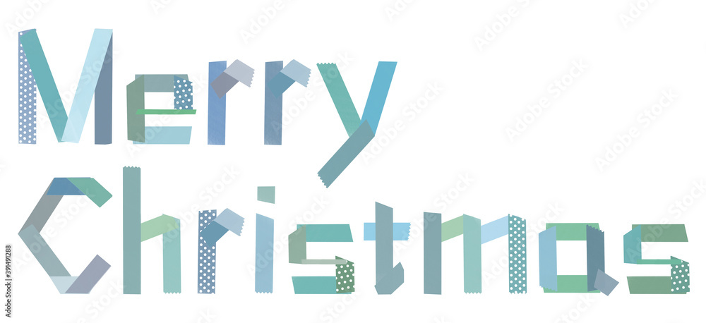 メリークリスマス_淡い青の文字 メリークリスマス_淡い青の文字