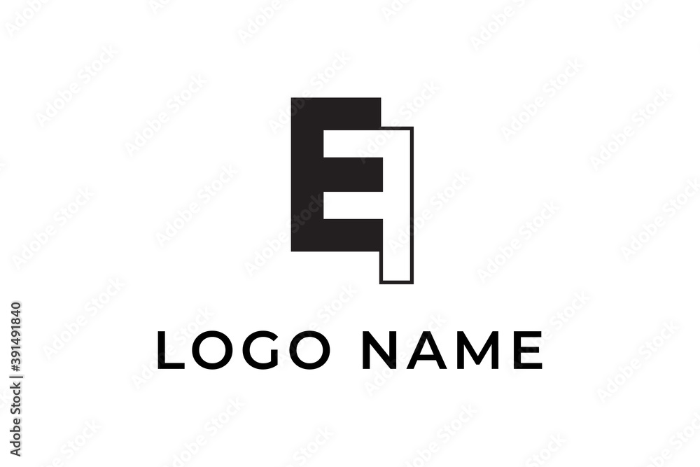 e and f letter logo with negative space concept vector design e and f letter logo with negative space concept vector design