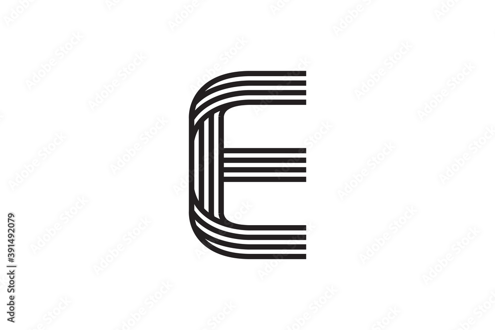 letter e logo initial element for your business identity with striped style element vector letter e logo initial element for your business identity with striped style element vector