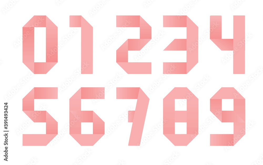 Paper origami numbers. vector illustration Paper origami numbers. vector illustration