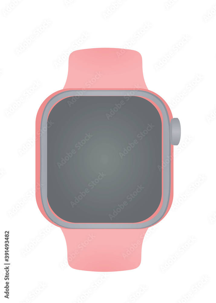 Pink smart hand watch. vector illustration Pink smart hand watch. vector illustration