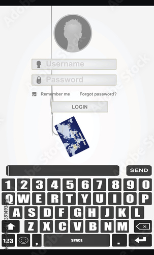 Fishing. Stealing credit card id concept. vector
