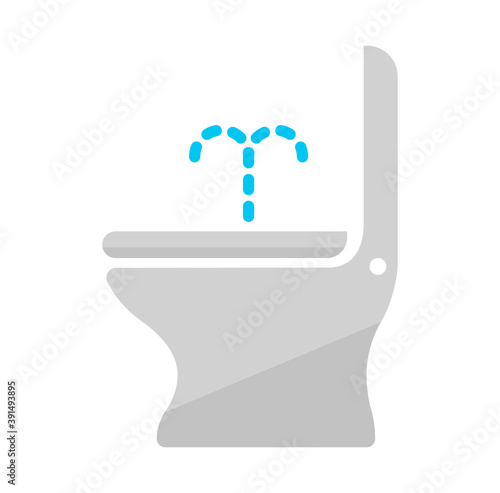 shower toilet/bidet flat vector icon illustration