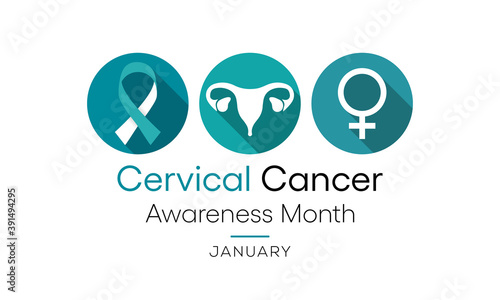 Vector illustration on the theme of Cervical Cancer awareness month observed each year during January.