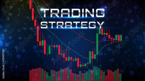 abstract background of trading stock market EMA indicator technical analysis graph with stock market volume chart