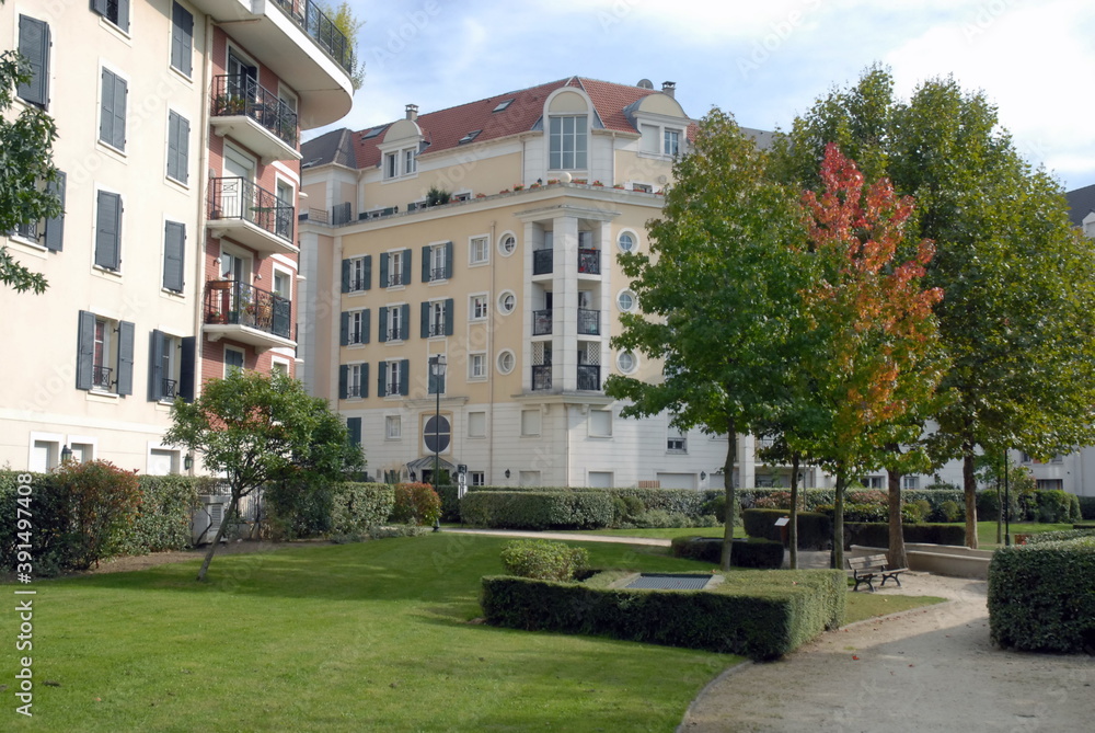Ville d'Alfortville, immeubles d'habitations en centre ville, département du Val-de-Marne, France
