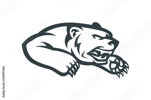 Angry agressive bear sports logo mascot. Modern vector concept