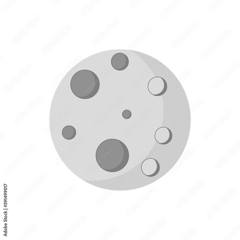 Moon in flat design style. illustration