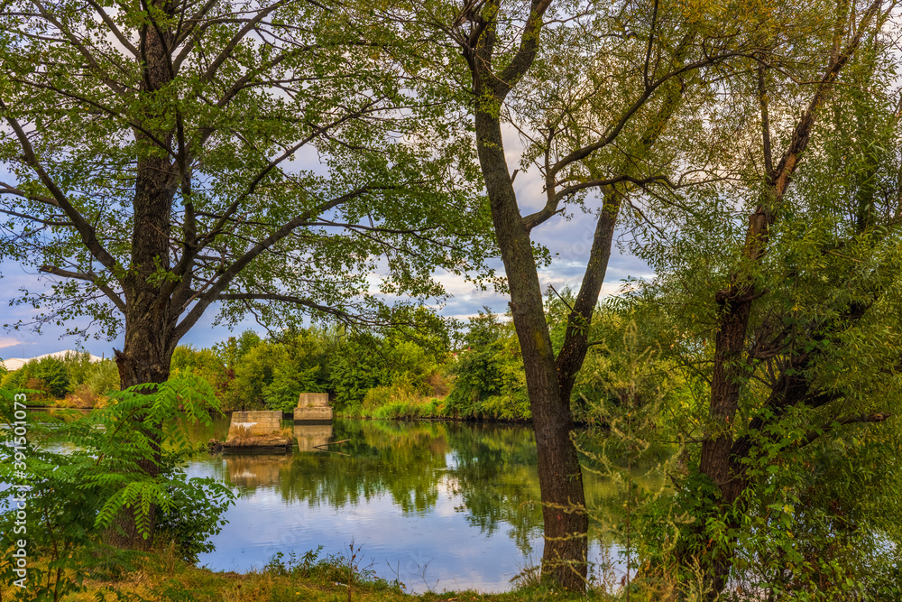 a beautiful autumn landscape in the park on an October day a beautiful autumn landscape in the park on an October day