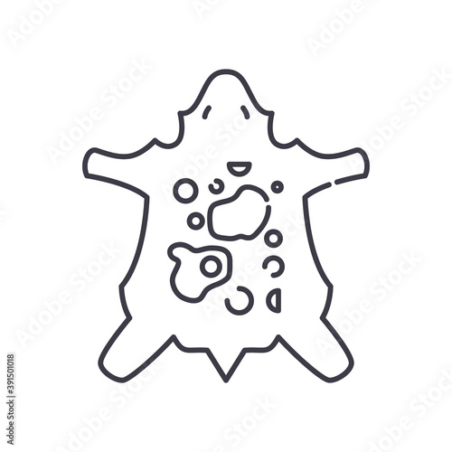 Animal skins icon, linear isolated illustration, thin line vector, web design sign, outline concept symbol with editable stroke on white background.
