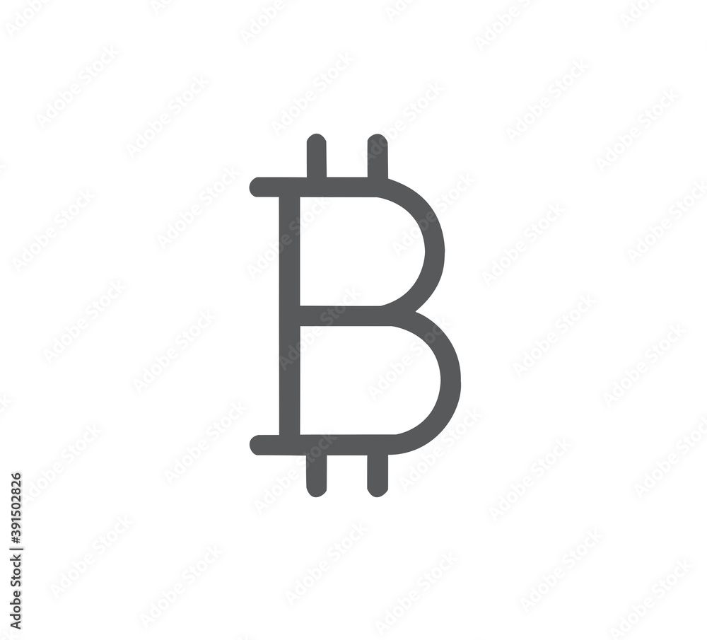 Bitcoin flat icon on white background Bitcoin flat icon on white background