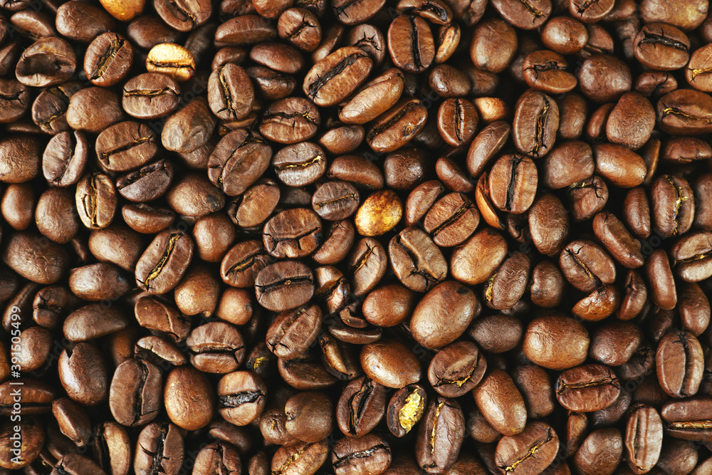 Obraz premium Roasted coffee beans background