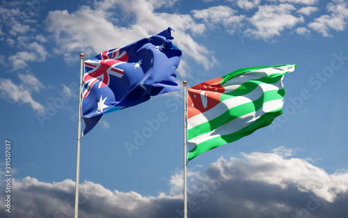Beautiful national state flags of Abkhazia and Australia.
