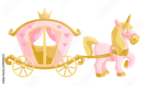 Princess unicorn and carriage.