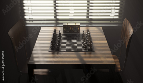 Dark Room And Chess Game