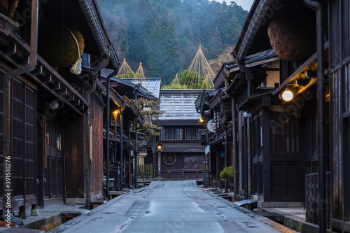 日本　岐阜県高山市、飛騨高山の古い町並み