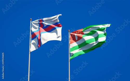 Beautiful national state flags of Faroe Islands and Abkhazia.