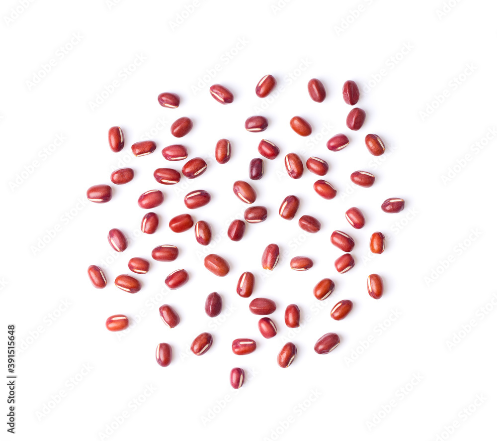 Azuki Bean or Red Bean Seeds on white background Azuki Bean or Red Bean Seeds on white background