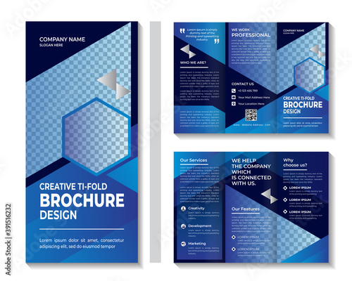 Abstract Trifold Brochure Template Vector
