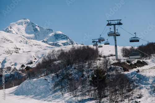 Beautiful landscapes of the ski resort of Georgia