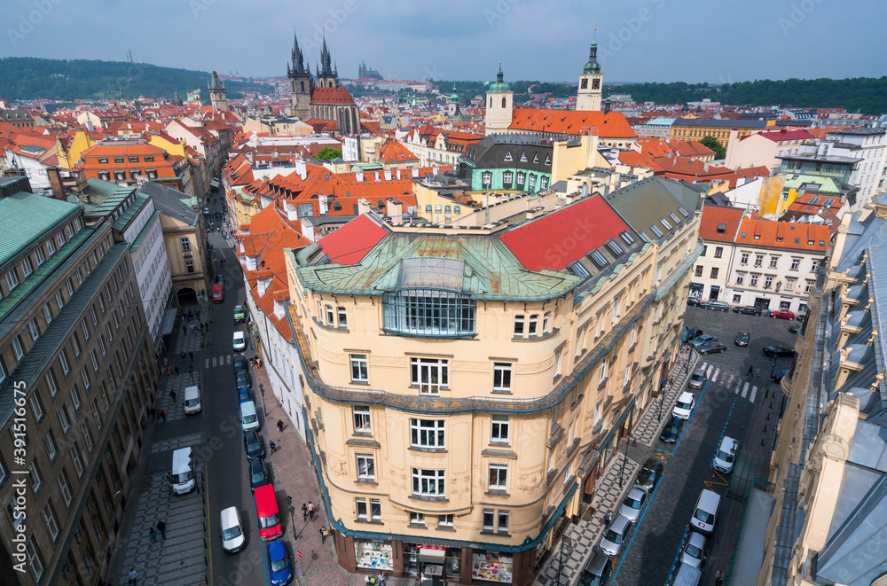 View from Powder Tower, Prague, Czech Republic, Europe