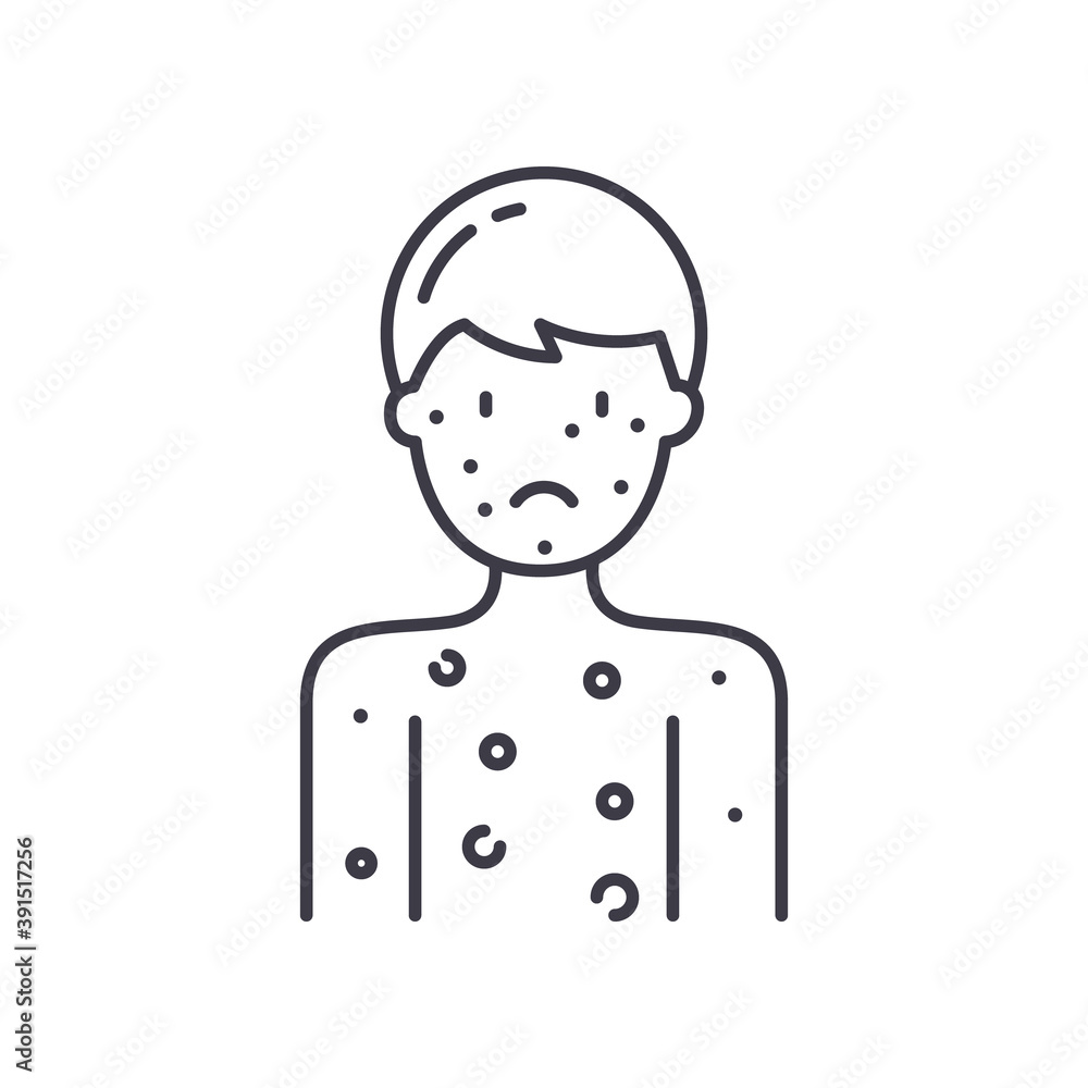 Allergic icon, linear isolated illustration, thin line vector, web design sign, outline concept symbol with editable stroke on white background. Allergic icon, linear isolated illustration, thin line vector, web design sign, outline concept symbol with editable stroke on white background.
