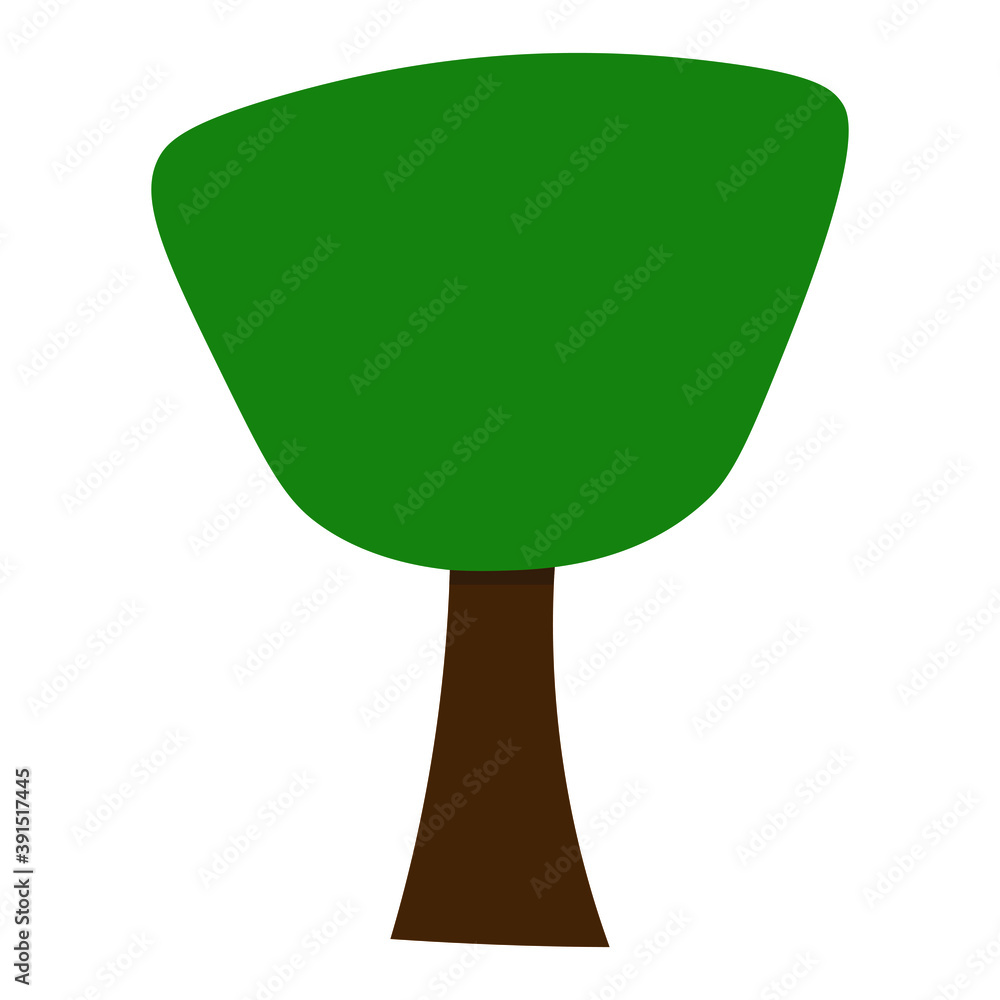 isolated vector wide tree on a white background isolated vector wide tree on a white background