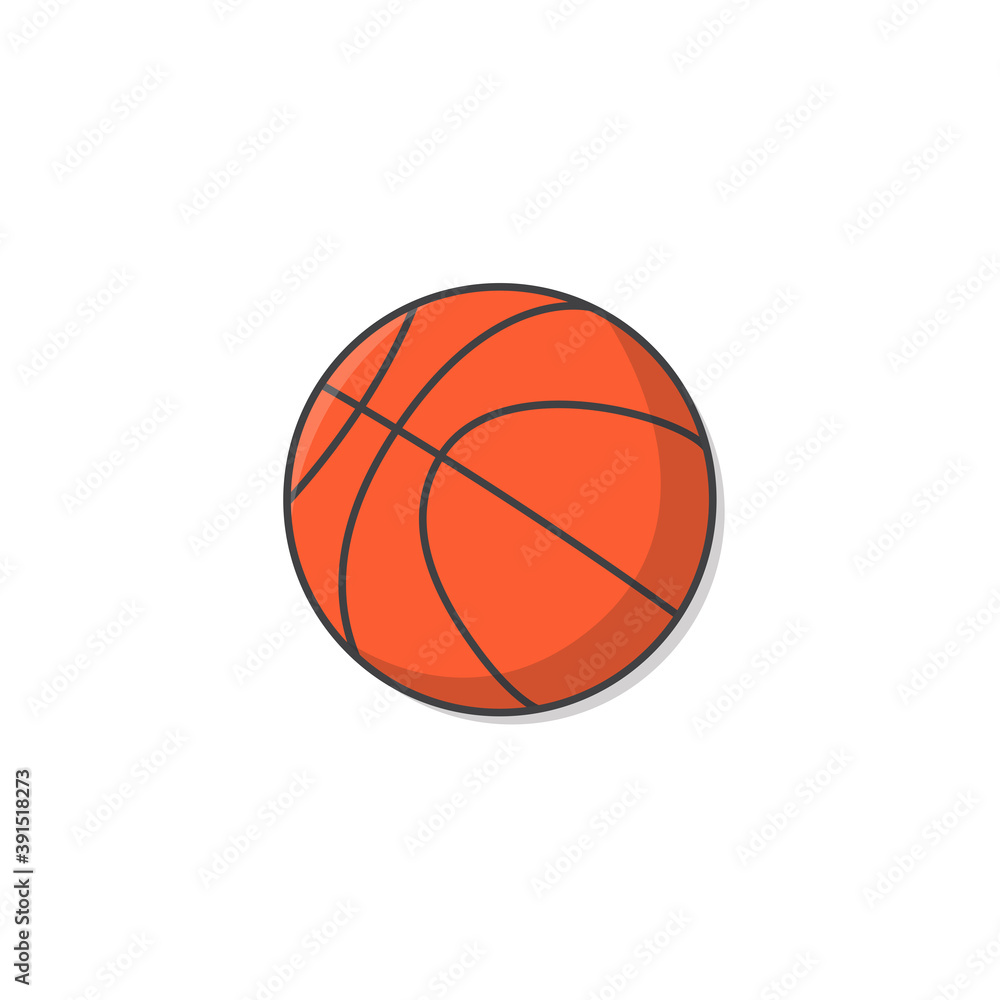 Basket Ball Vector Icon Illustration. Basketball Symbol