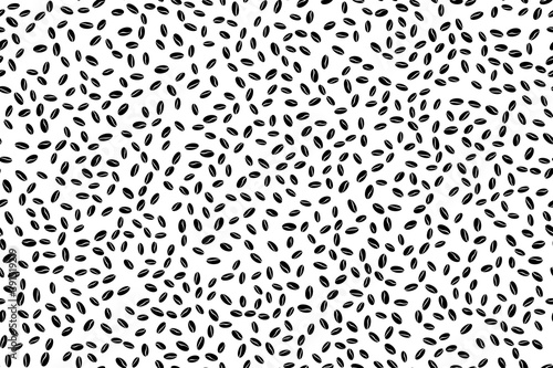 Seamless background with coffee beans. Vector illustration.