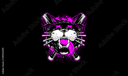 Cartoon Dead Cat T-shirt Design Illustration