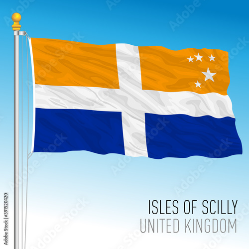 Isles of Scilly official flag, UK, vector illustration