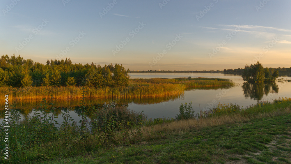 Late afternoon panoramic landscape at Pogoria IV Lake. Late afternoon panoramic landscape at Pogoria IV Lake.