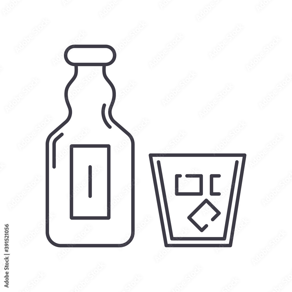 Alcohol icon, linear isolated illustration, thin line vector, web design sign, outline concept symbol with editable stroke on white background. Alcohol icon, linear isolated illustration, thin line vector, web design sign, outline concept symbol with editable stroke on white background.