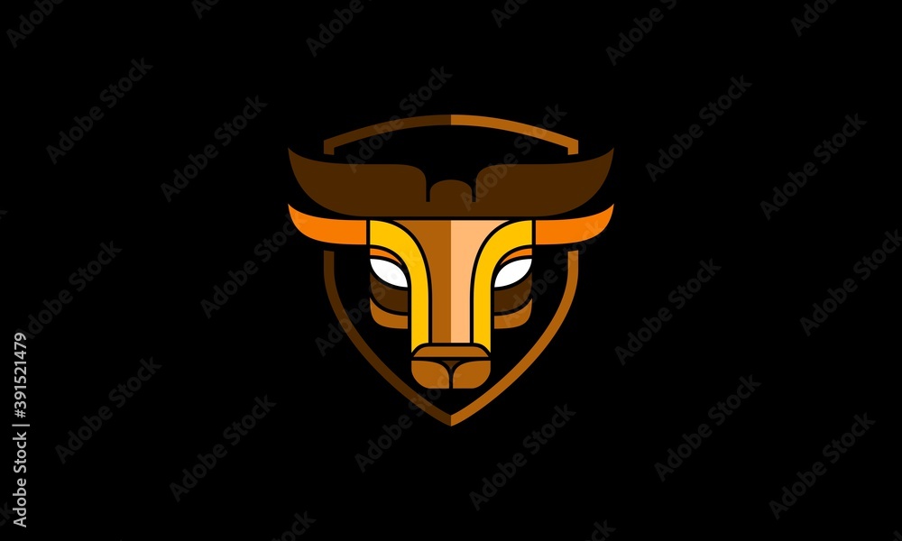 Professional, Creative Bull Totem Shield Logo Professional, Creative Bull Totem Shield Logo