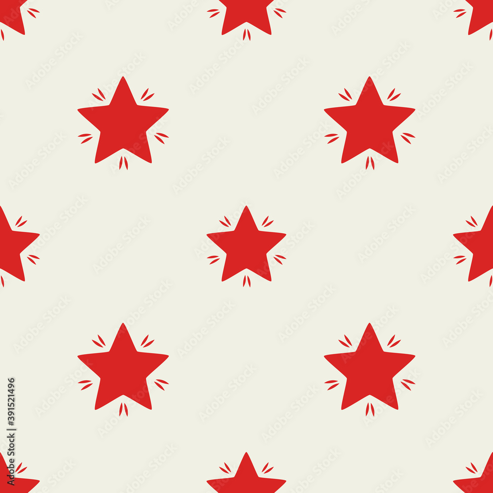 Red decorative stars seamless Christmas pattern. Red decorative stars seamless Christmas pattern.