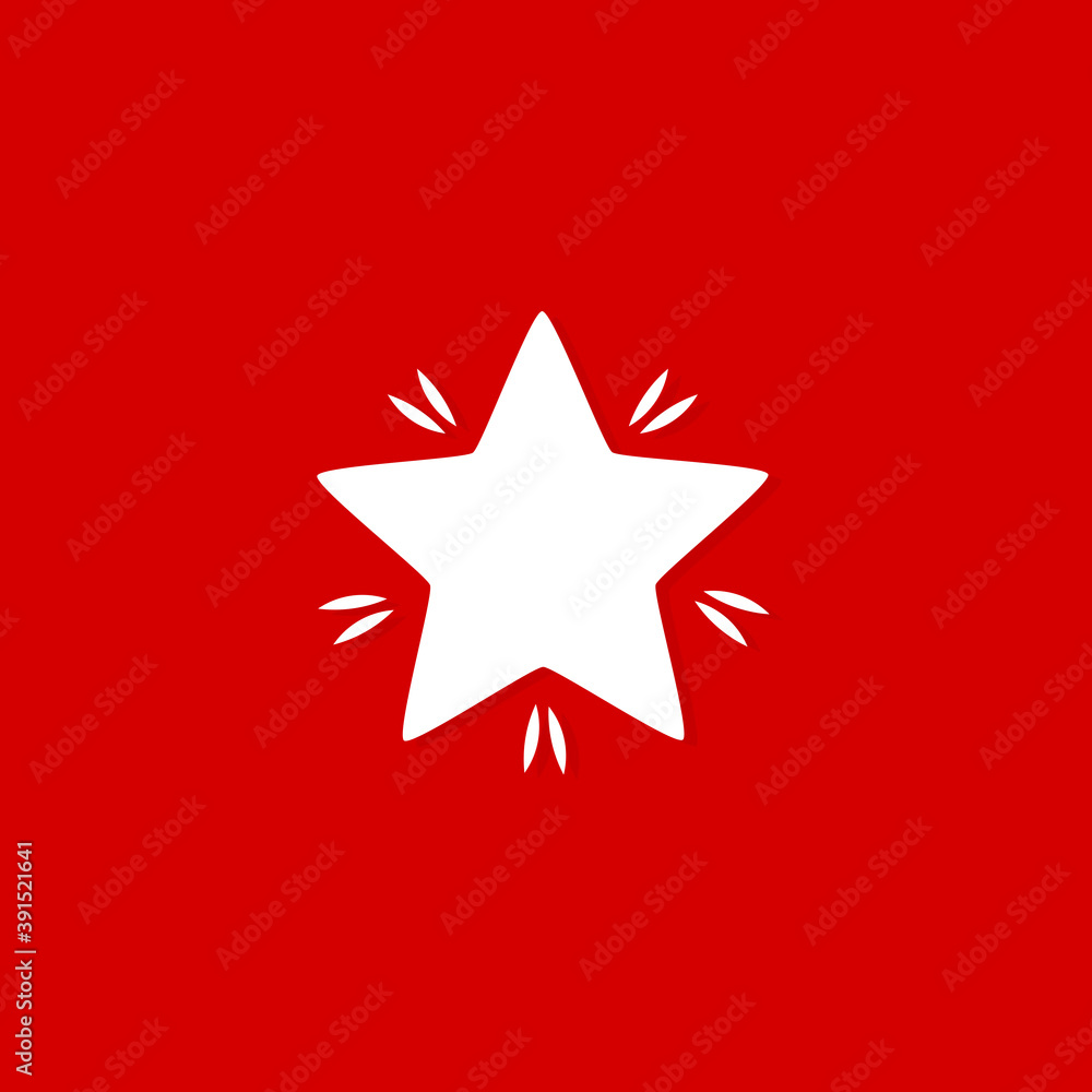 Christmas white star symbol on red background. Christmas white star symbol on red background.
