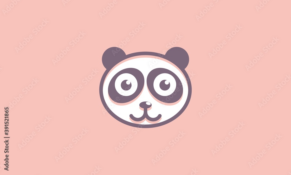 Cute Cartoon Panda Face Logo Cute Cartoon Panda Face Logo