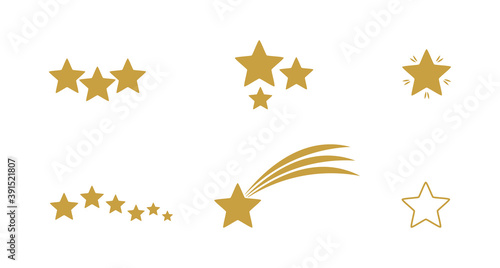 Gold stars icons collection.