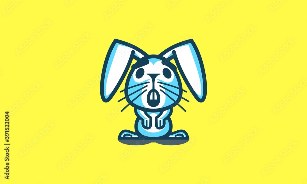 Obraz premium Cute Rabbit Logo Illustration