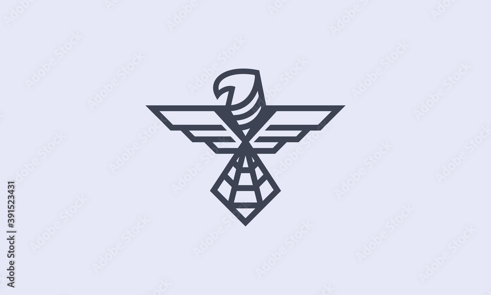 Futuristic Military Falcon Insignia Logo Futuristic Military Falcon Insignia Logo