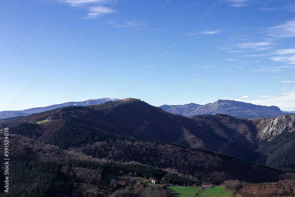 view of rocky mountains in the basque country
