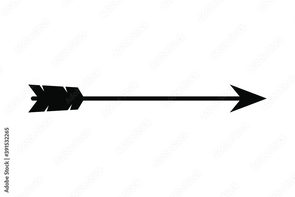 Black arrow icon on white background isolated
