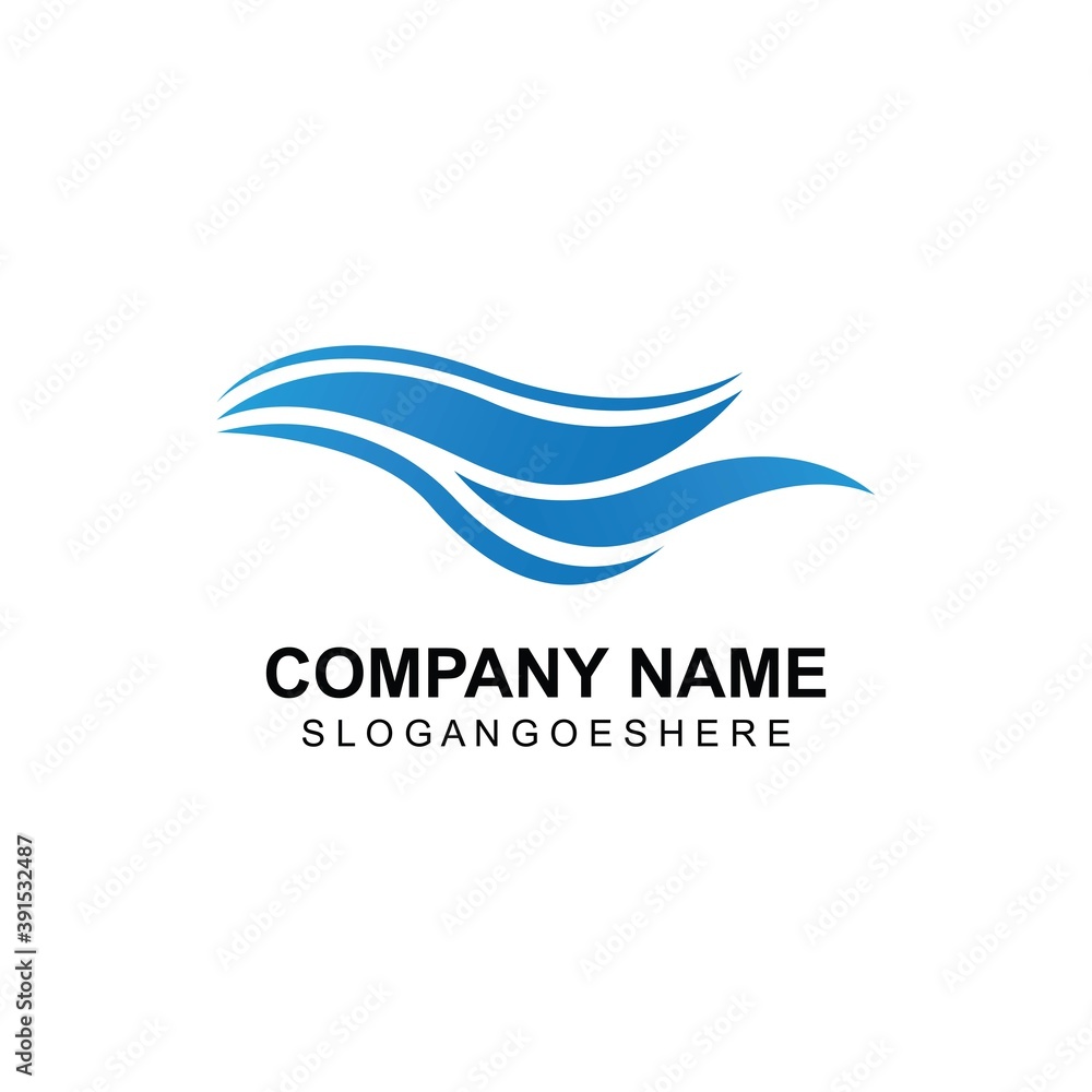 Wave beach logo and symbols vector template Wave beach logo and symbols vector template