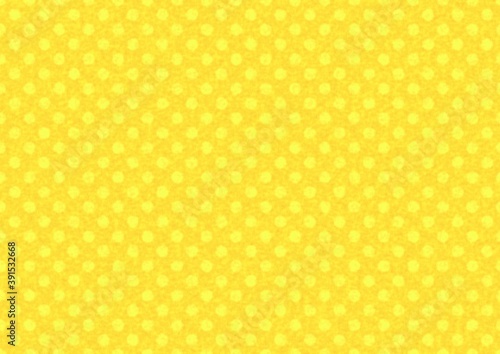 フェルト生地に描かれた黄色の水玉模様の背景イラスト