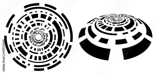 Shield for spirit knight sign icon. Design elements symbol Editable Maze symbol. Curved many streak. Abstract Circular logo element on white background isolated