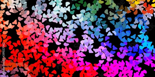 Dark multicolor vector background with random forms.