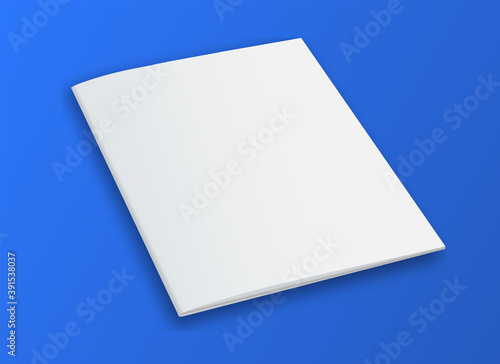 Design elements presentation template. Blank brochure open page paper with realistic shadows